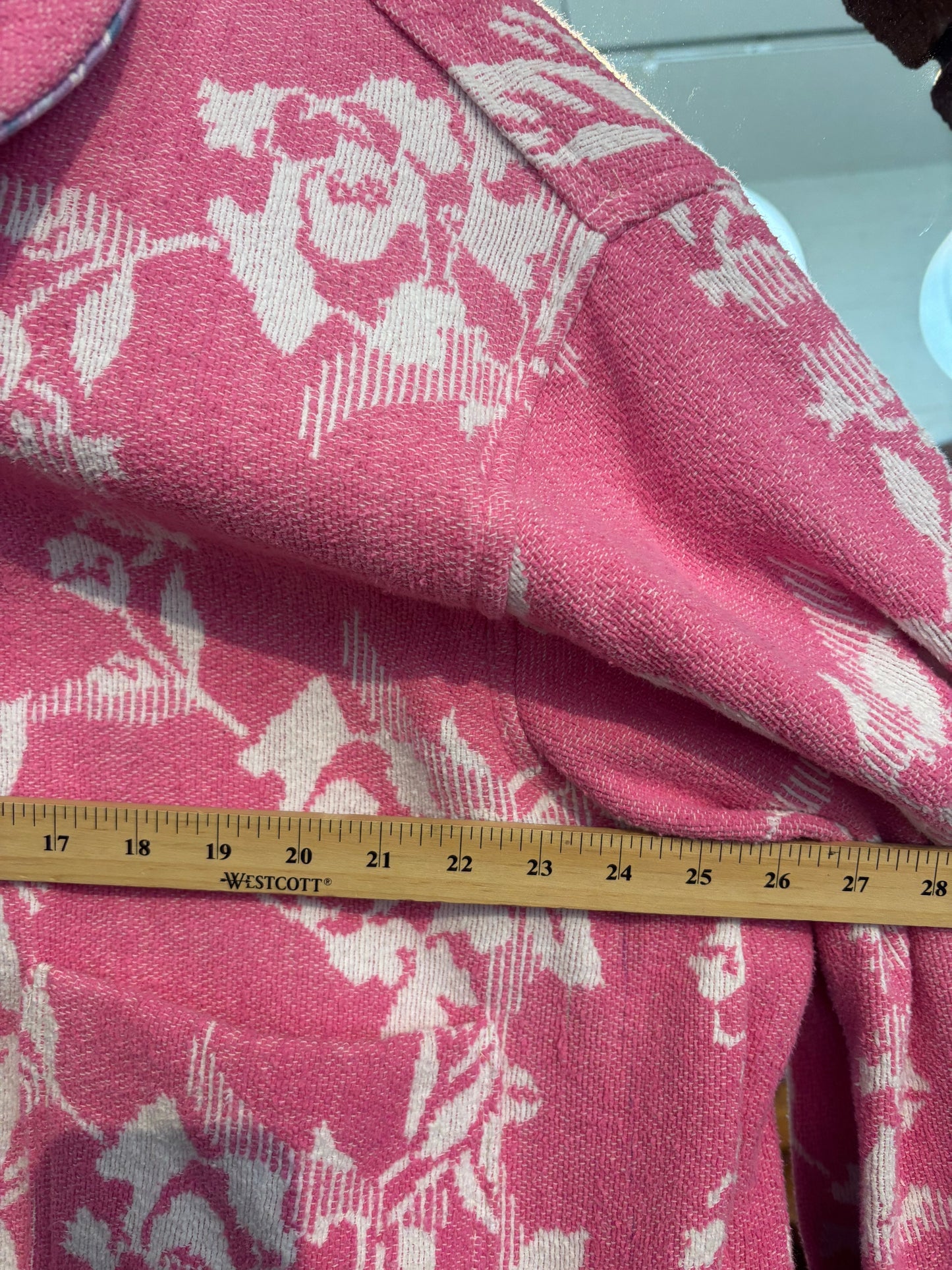 size XL+ PINK Woodbrick cotton woven blanket jacket