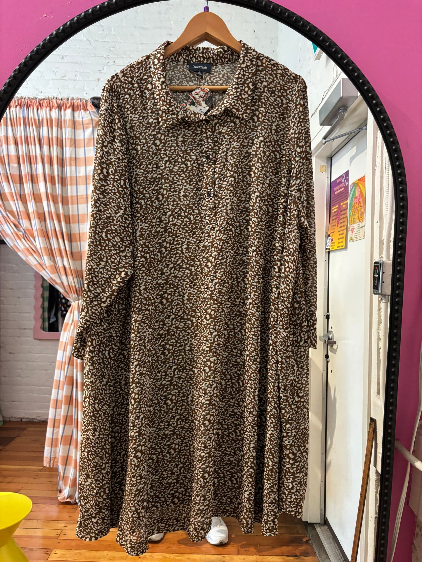 size 3X sheer brown cheetah ModCloth dress - knee