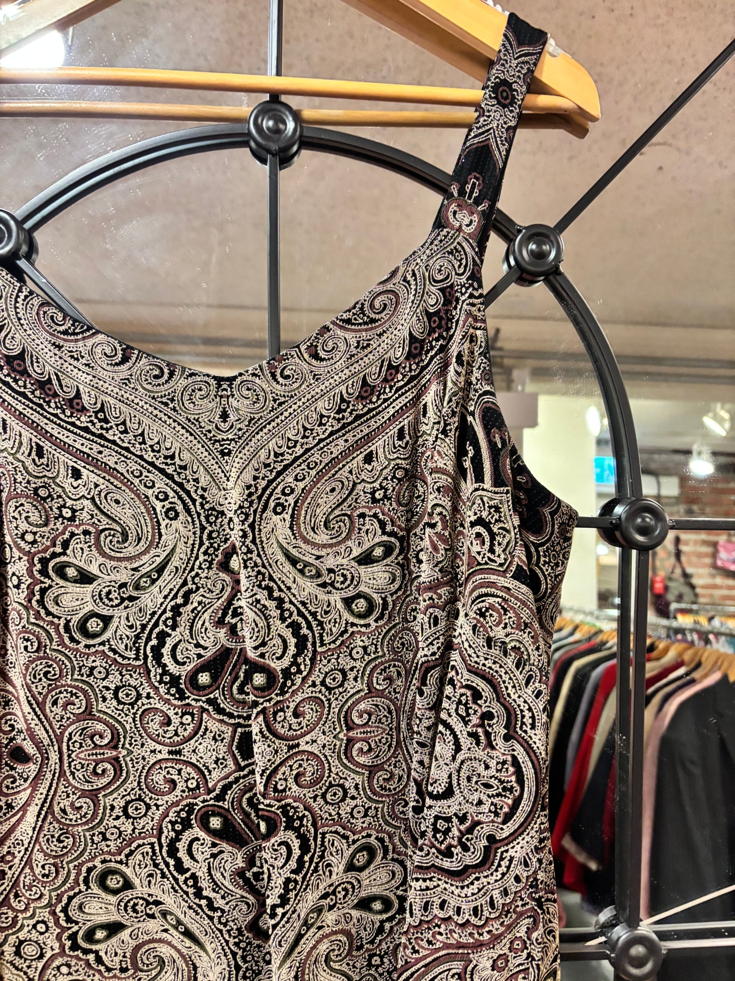 size 2-3X gold paisley sparkles  VINTAGE Alex Evening dress