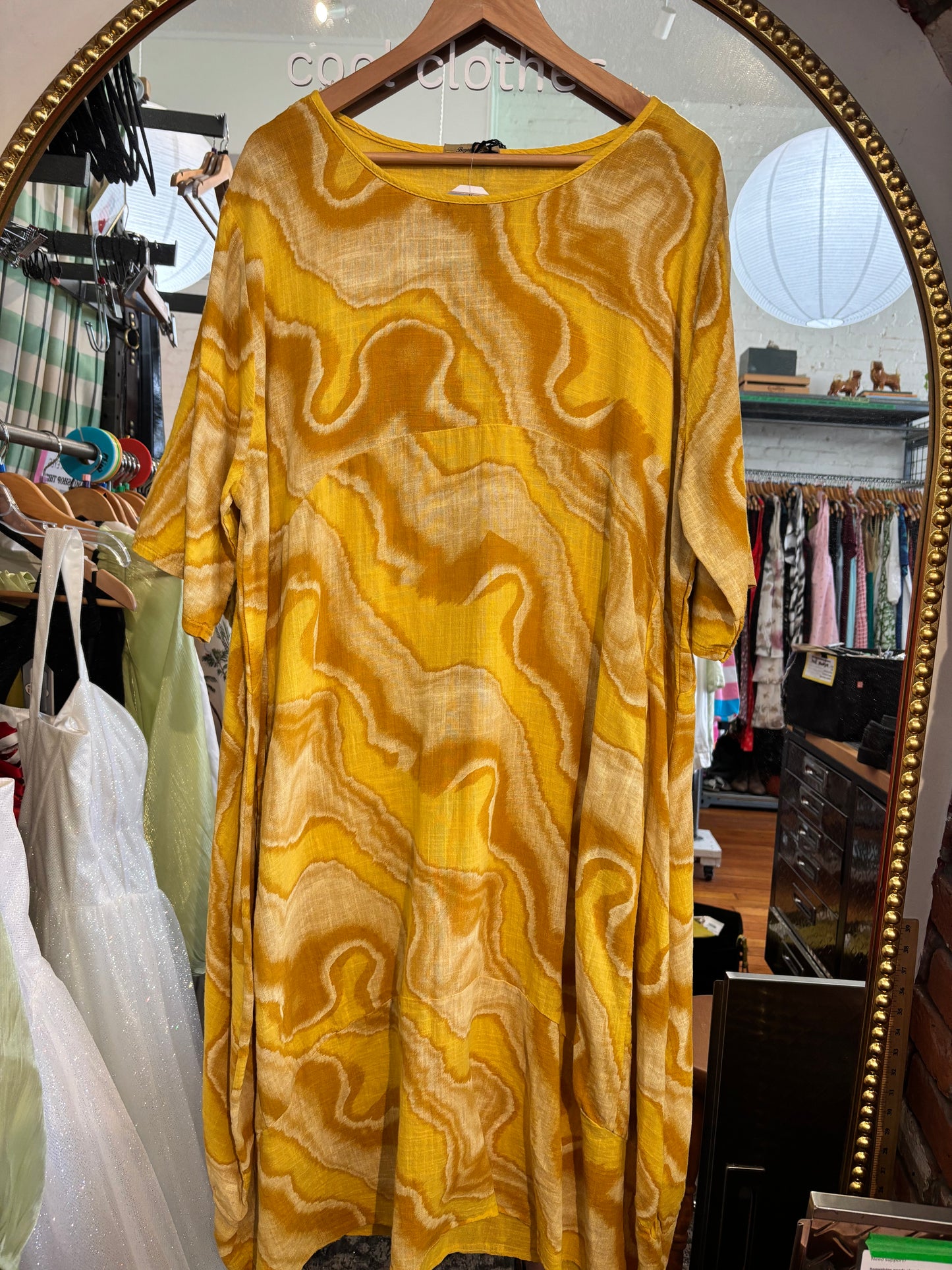 size flex yellow yellow cotton NWT Beyond Capri dress - boxy