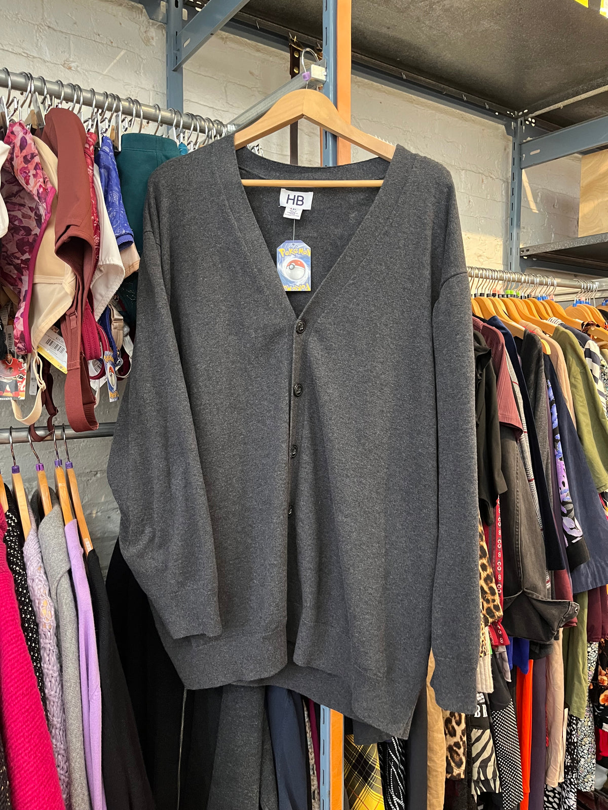 size 4XL grey COTTON HB cardigan