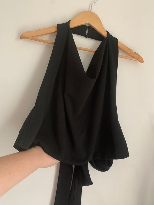 Size 2X Black Rebdolls Halter Crop Top