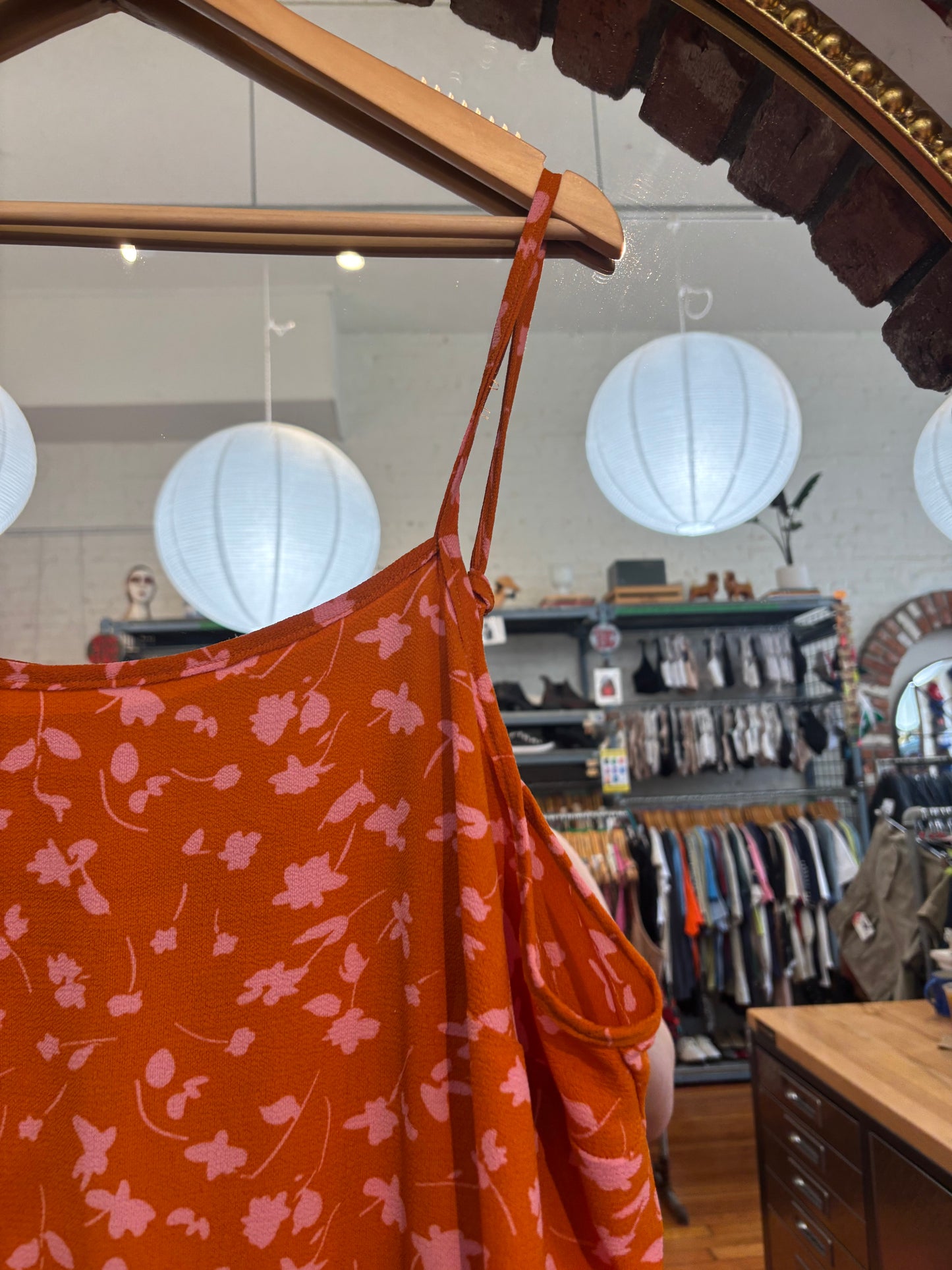 Size 2X pink and orange pattern Maker dress