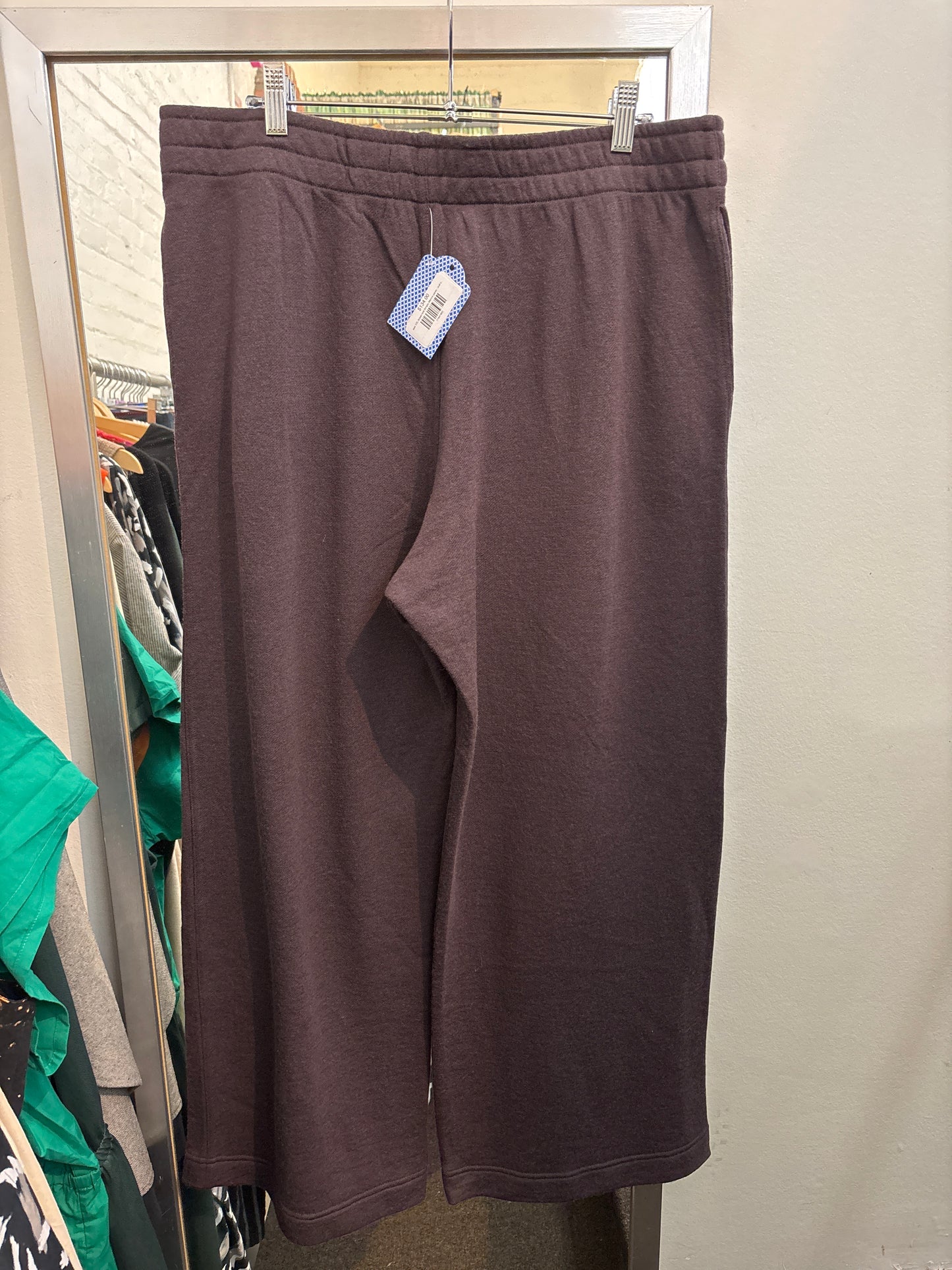 size XXL brown knit Simply Merino pants - pull on wide leg
