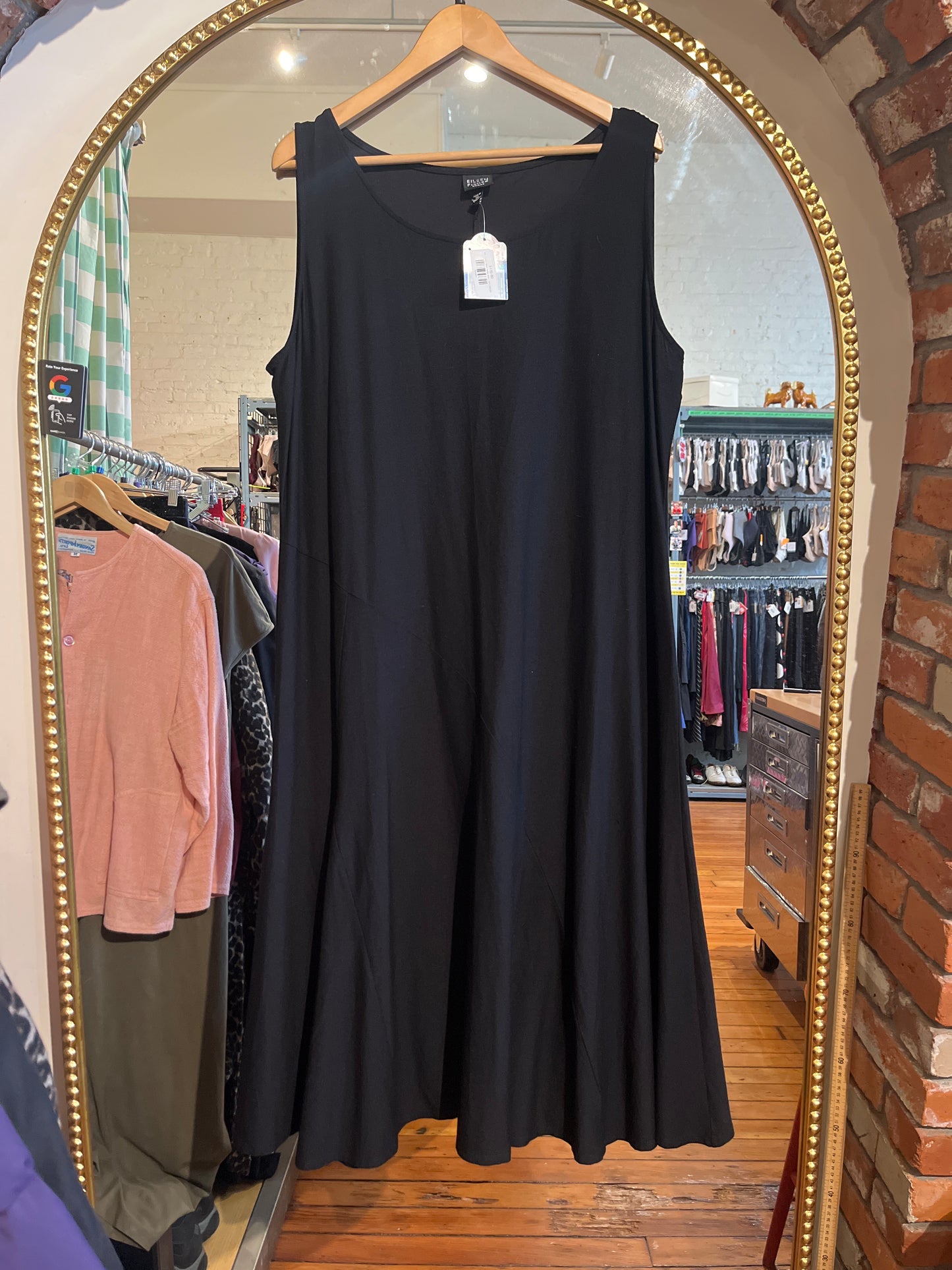 size 1X black eileen fischer dress - midi