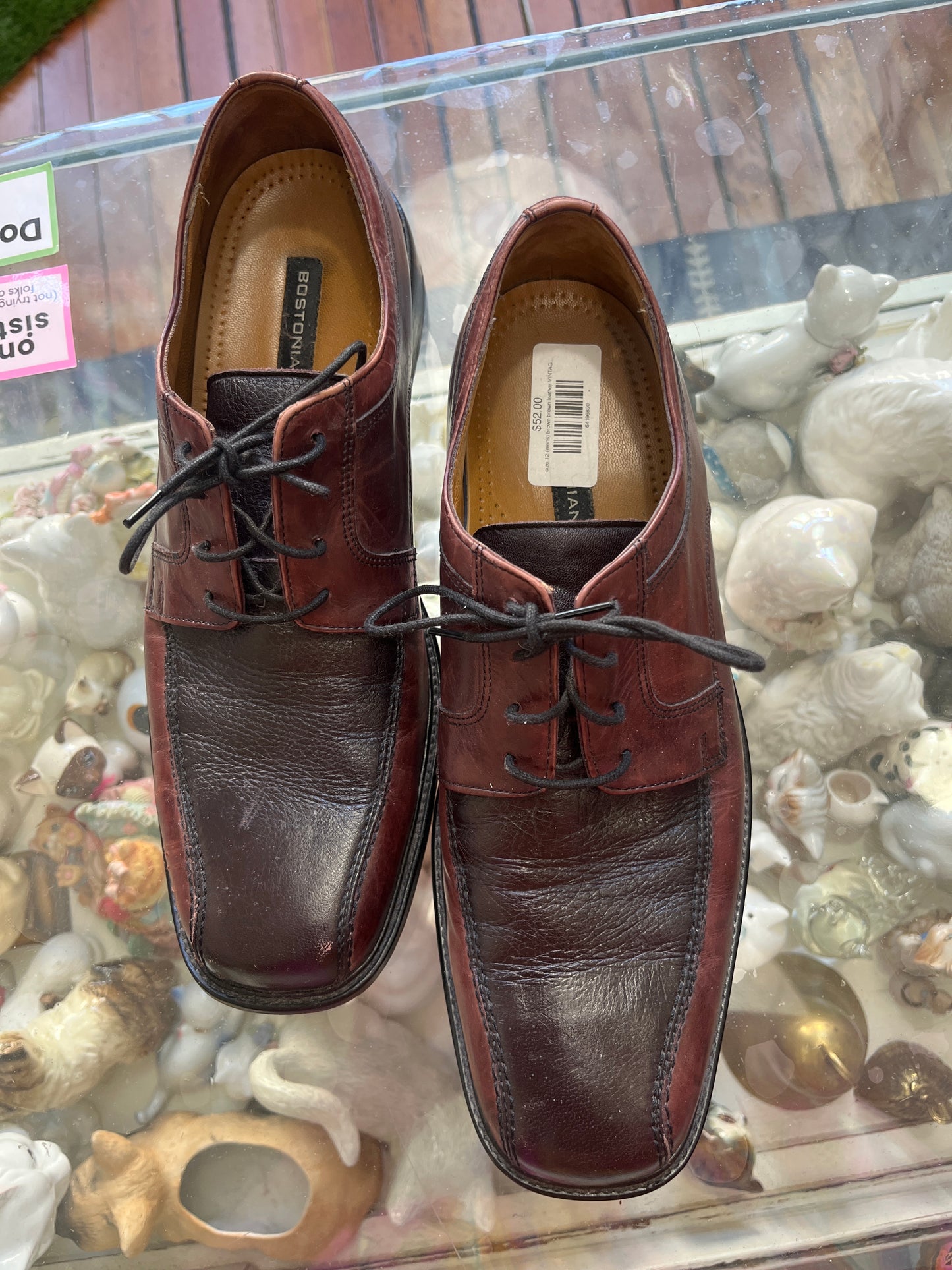 size 12 (mens) brown brown leather VINTAGE Bostonian shoes