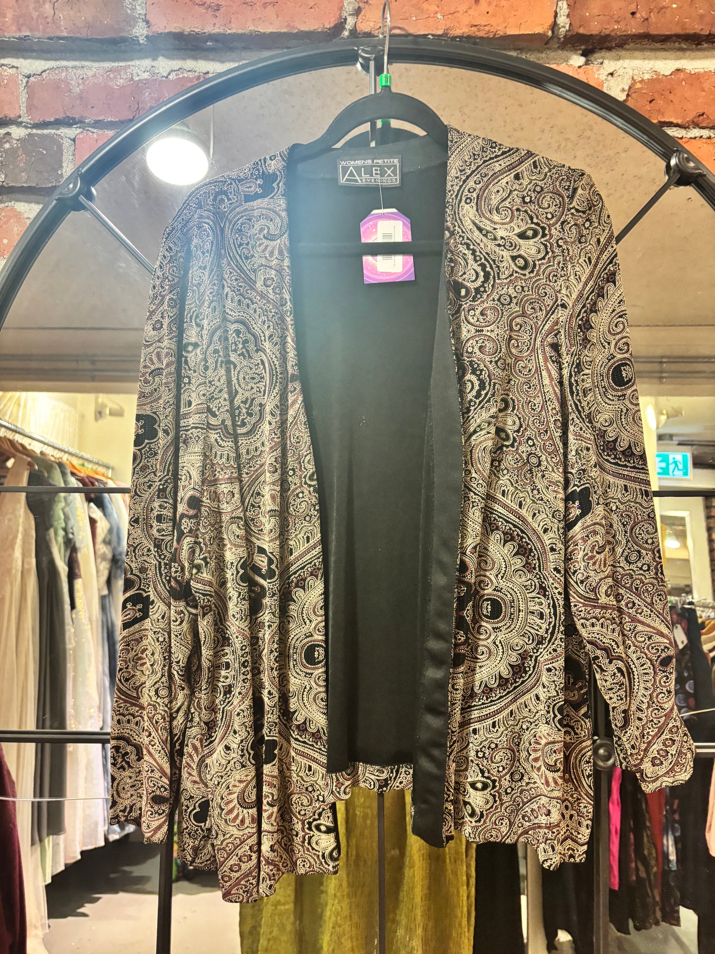 size 2-3X gold paisley sparkles  VINTAGE Alex Evening cardigan thing