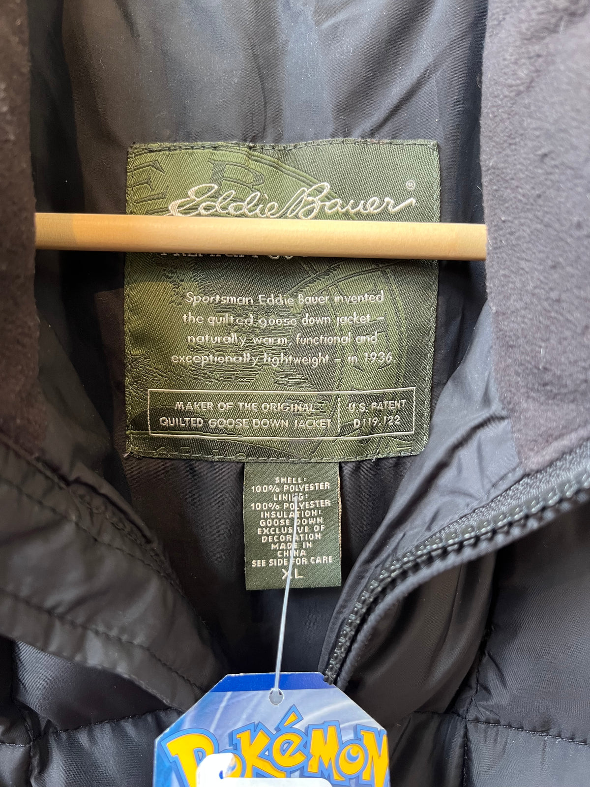 size XL black DOWN filled Eddie Bauer vest - puffer