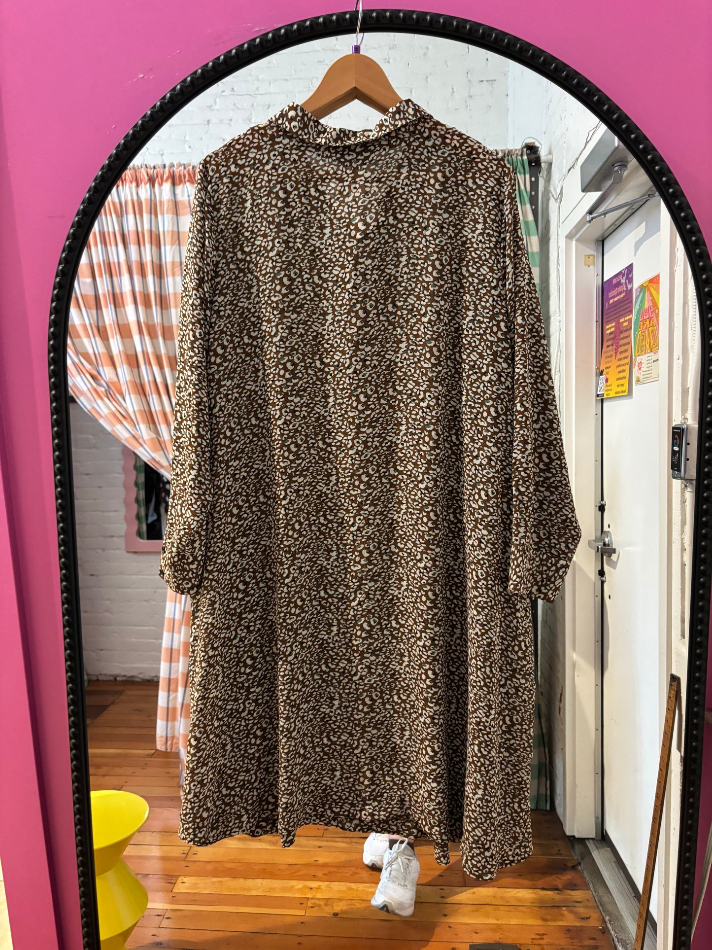 size 3X sheer brown cheetah ModCloth dress - knee