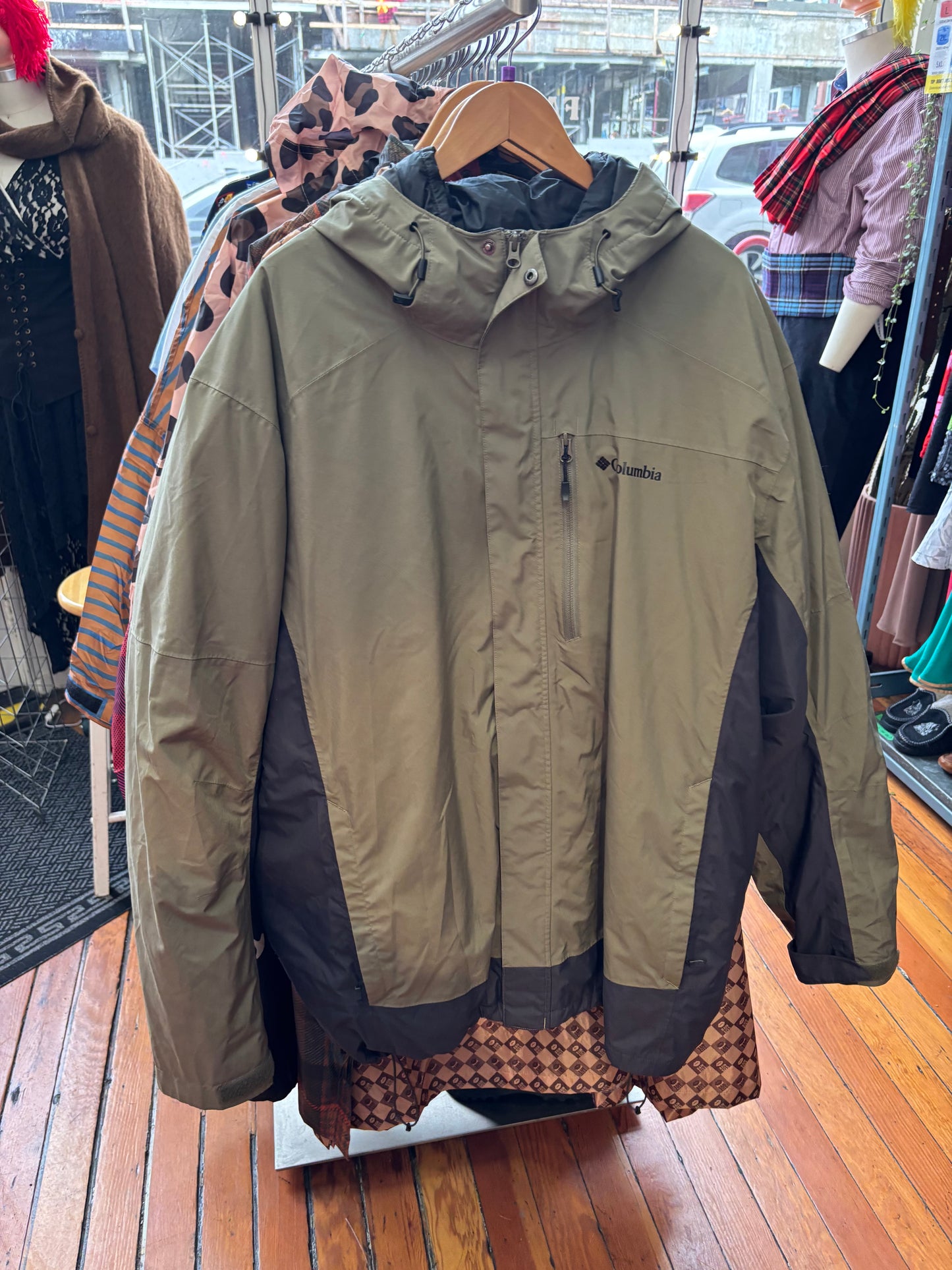 size 3XT green black  Columbia jacket - 3-in-1