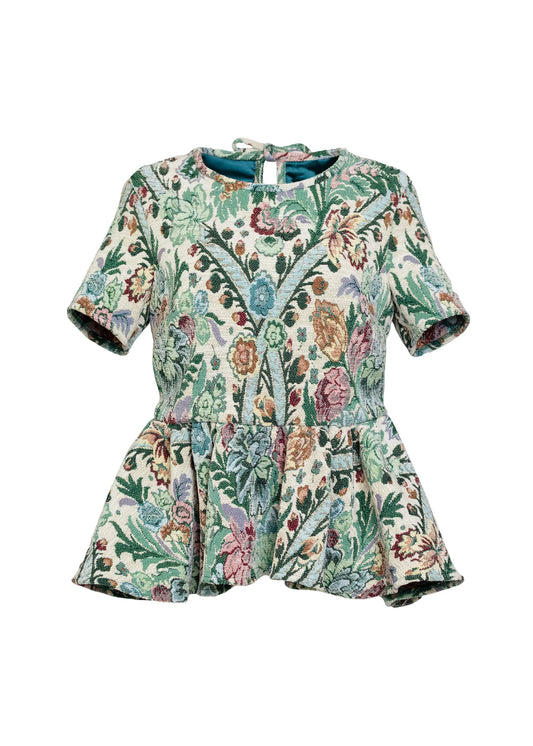 size 2X Hilary Macmillan multi Jacquard floral top
