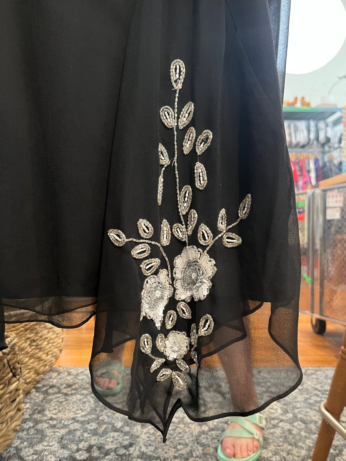 Black vintage Romans beaded dress size 32