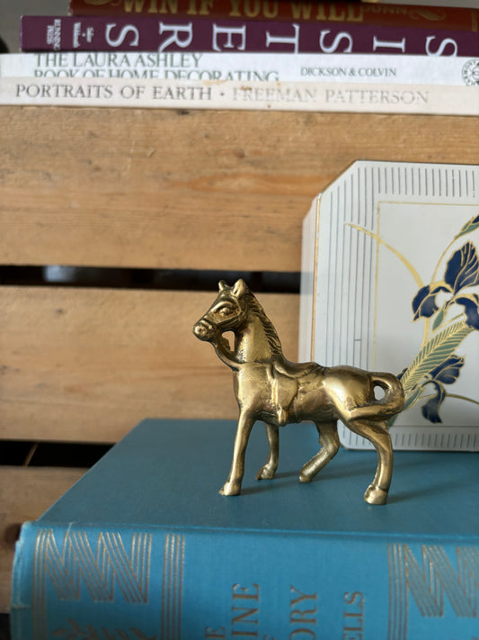 Tiny brass vintage horse