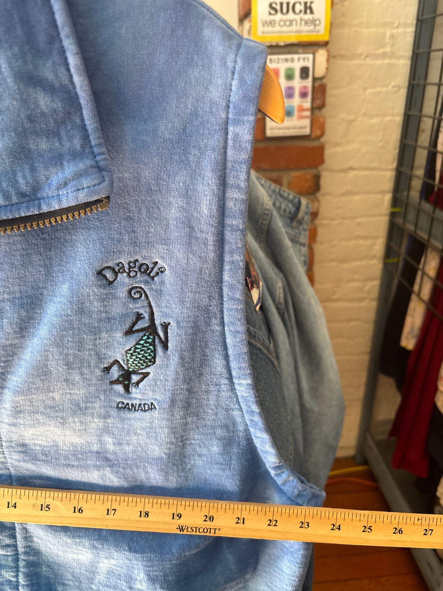 size XL blue tie dye VINTAGE Dagoli vest