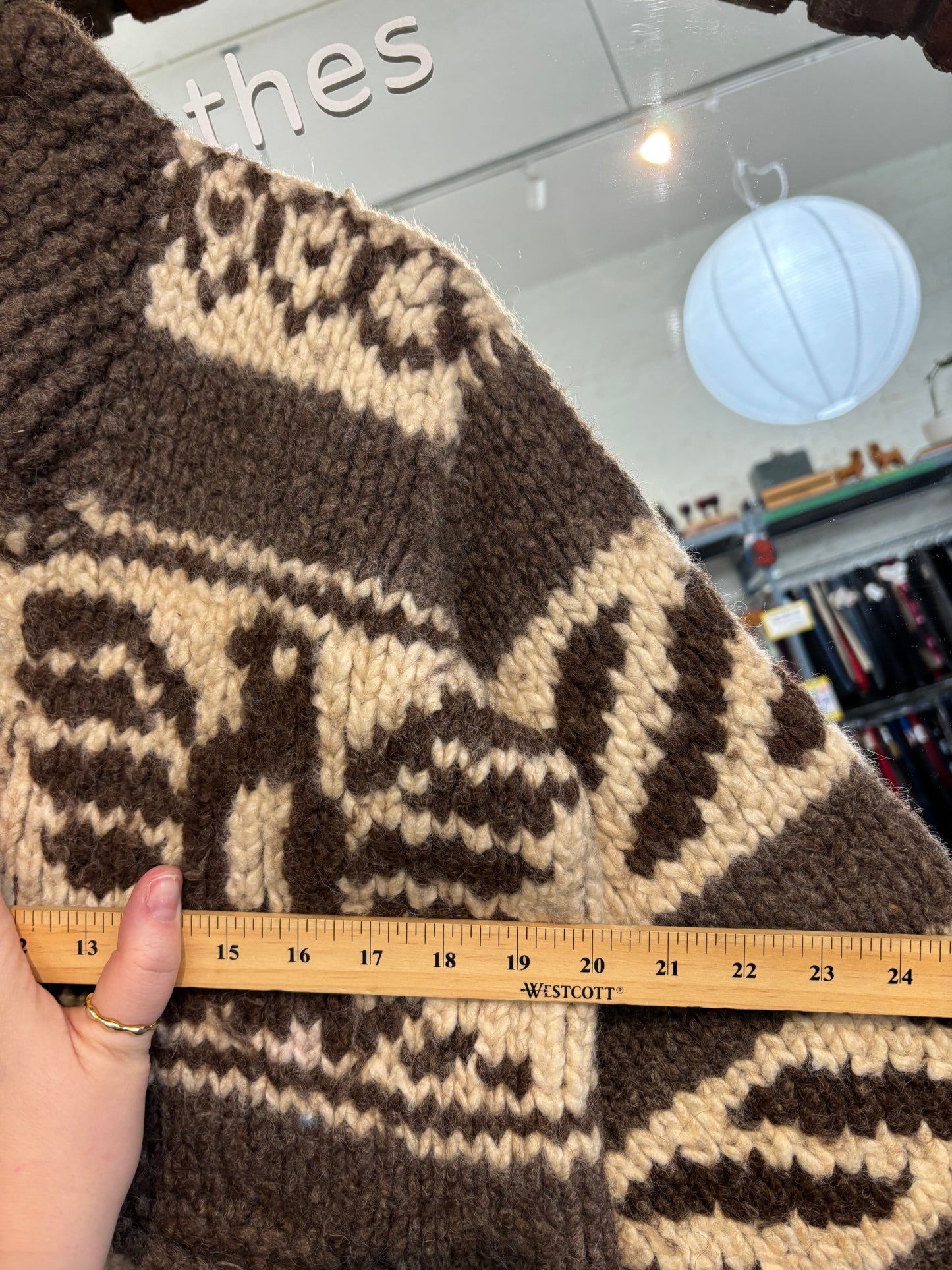 Size large-ish authentic Cowichan sweater