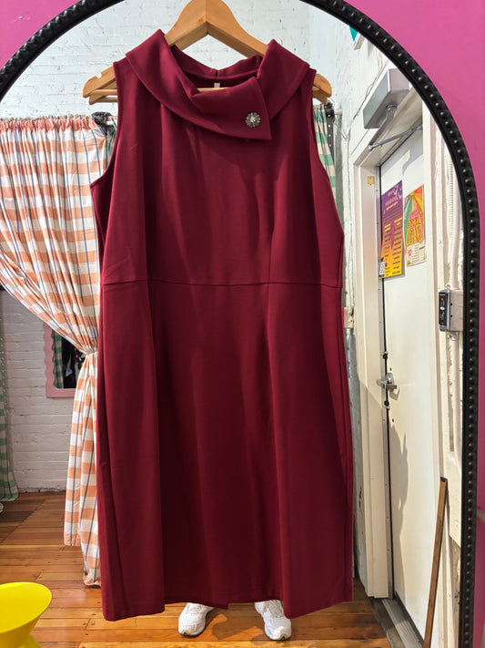 size XL burgundy thick  Blue Sky dress - big collar
