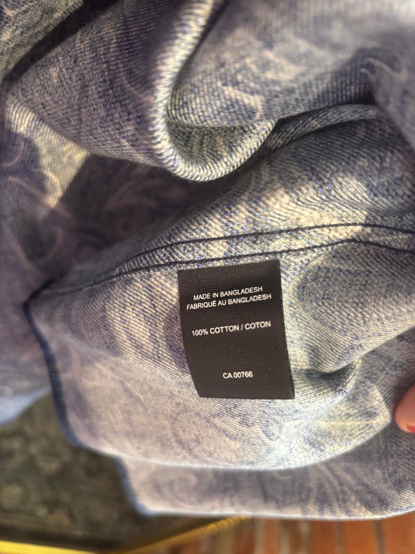 size 6X blue pattern Daniel Hechter button up