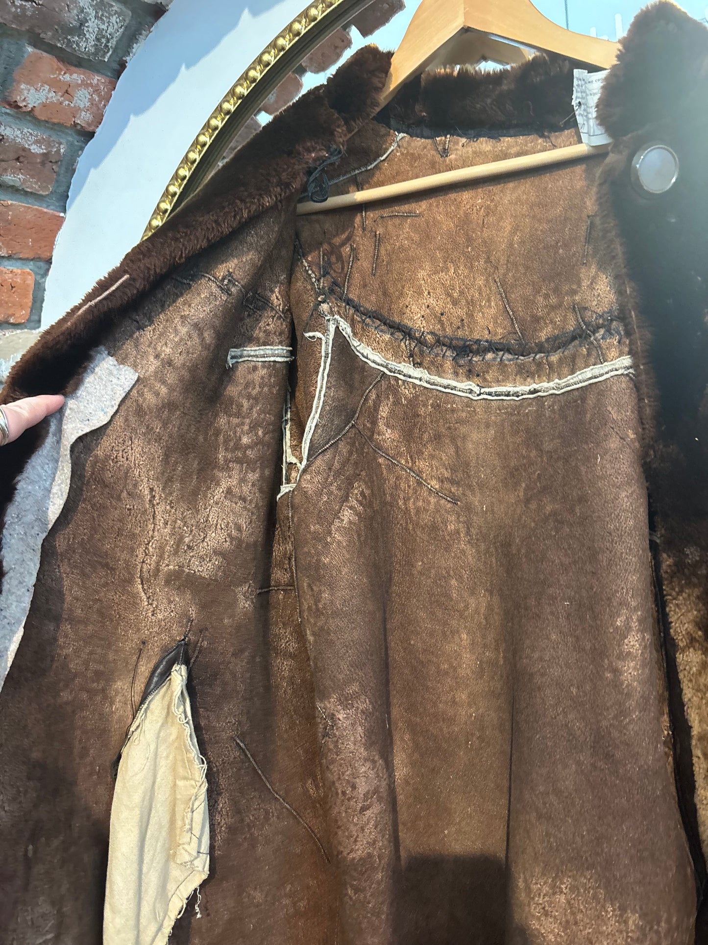 AS IS 1930s unusual mouton Lambswool size 40 jacket