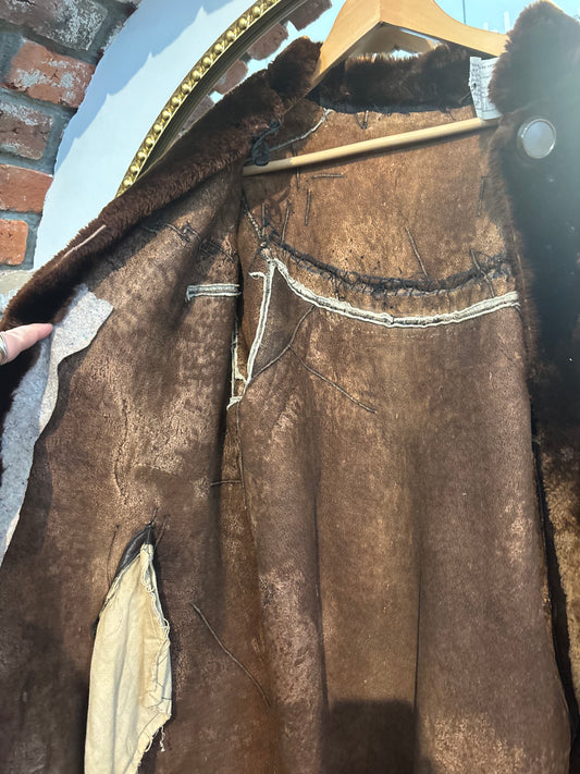 AS IS 1930s unusual mouton Lambswool size 40 jacket