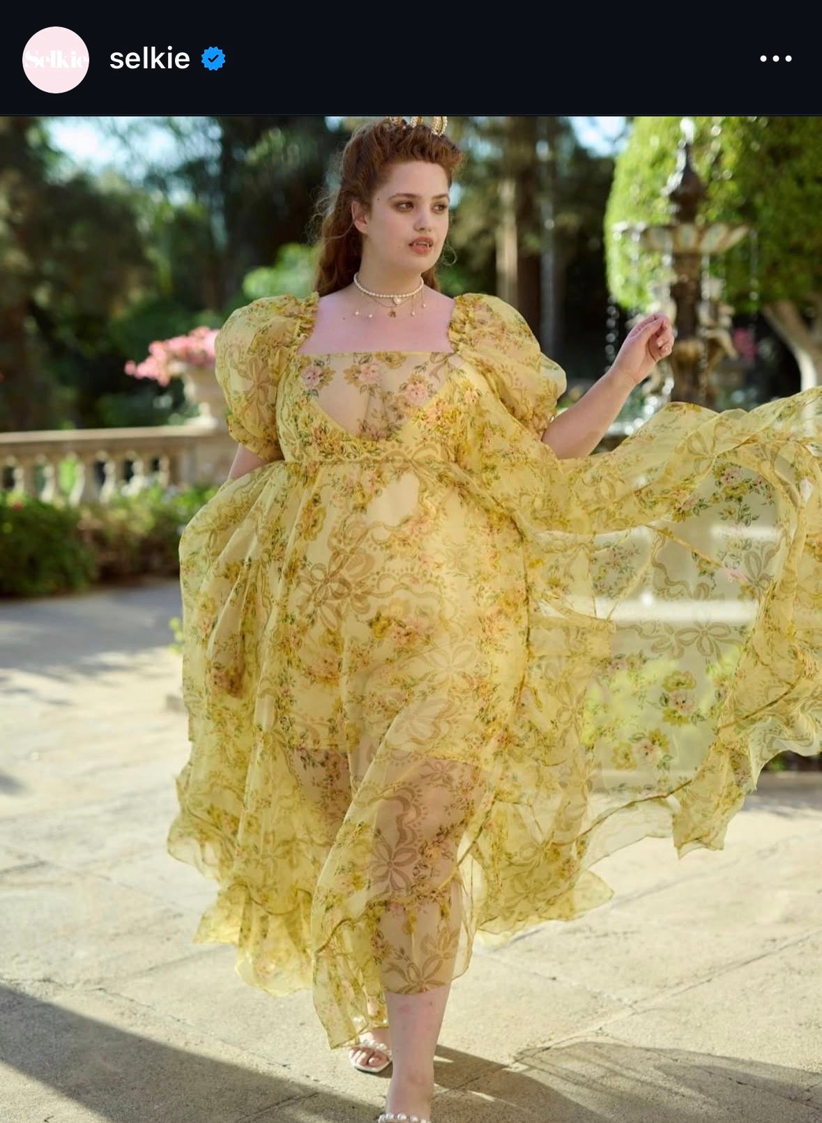 size XXL creme brulee sheer delight ruffle gown Selkie - NWT dress - gown