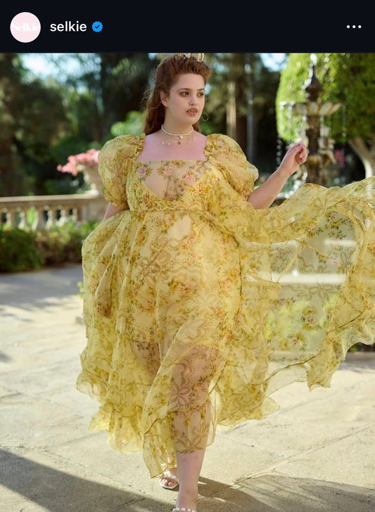 size XXL creme brulee sheer delight ruffle gown Selkie - NWT dress - gown