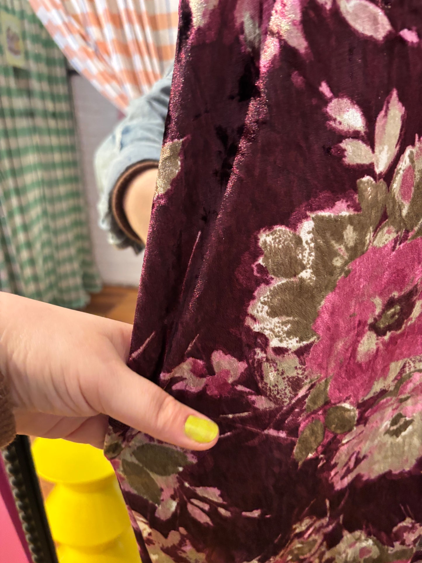 Size XL Velvet Burgundy floral Hamilton Dress