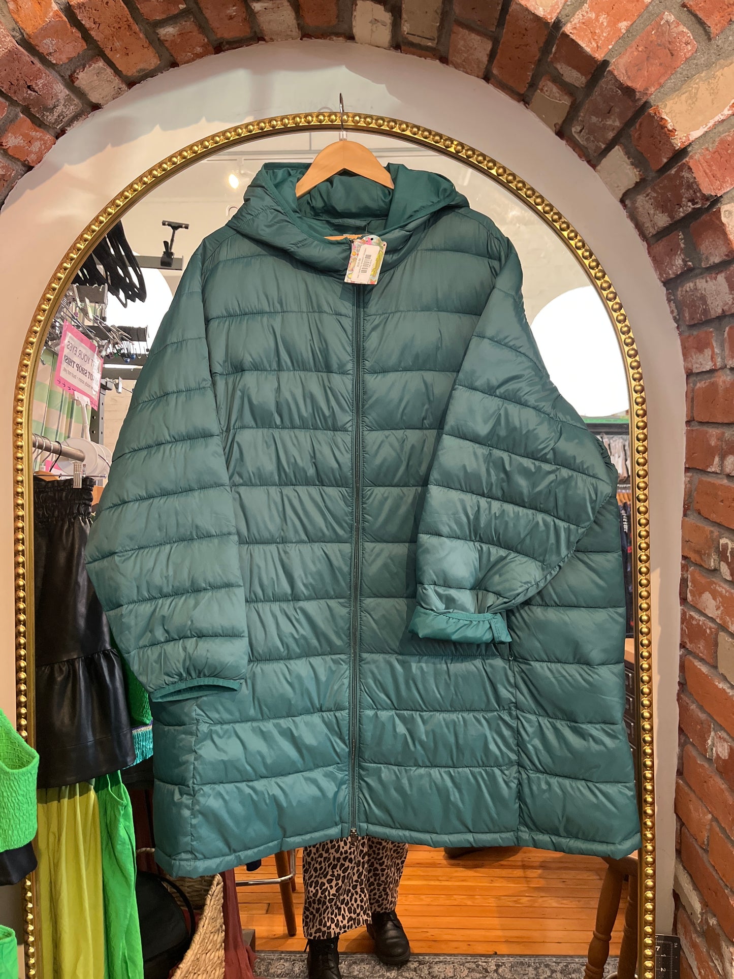 Size 5X Amazon Essentials Green puffer coat