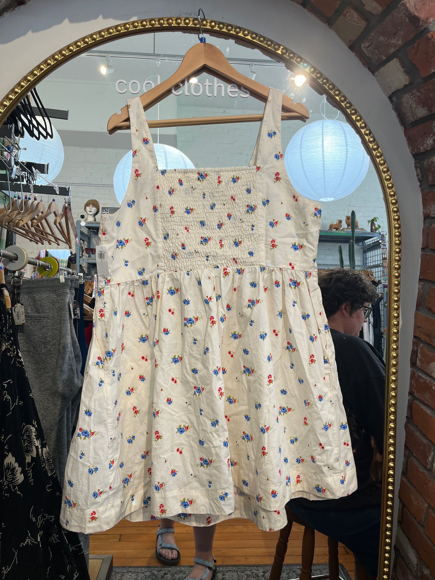 size 2X cream blue flowers NWT Old Navy dress - cami
