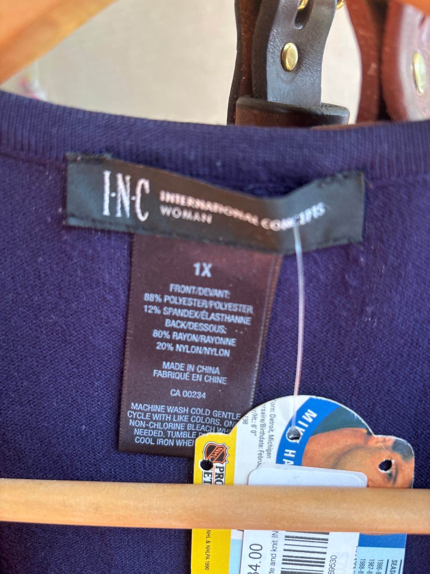 size 1X purple suedette and knit INC vest - fring
