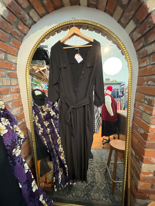 size 2 black slinky Torrid jumpsuit