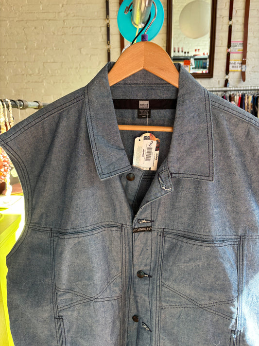 size XXXL denim VINTAGE Marithe Francois Girbaud vest - button up