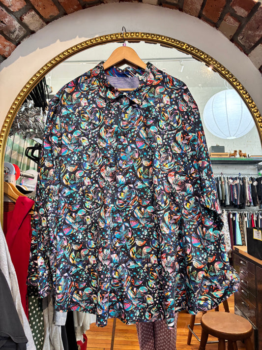 size 4XL ocean rainbow Robert Graham top - button up long sleeve