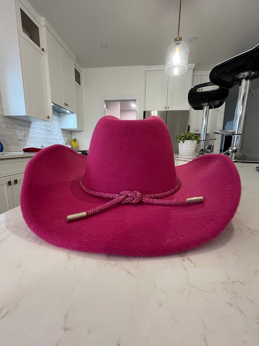 C.C Cowboy hat Barbie pink sparkle rope detail