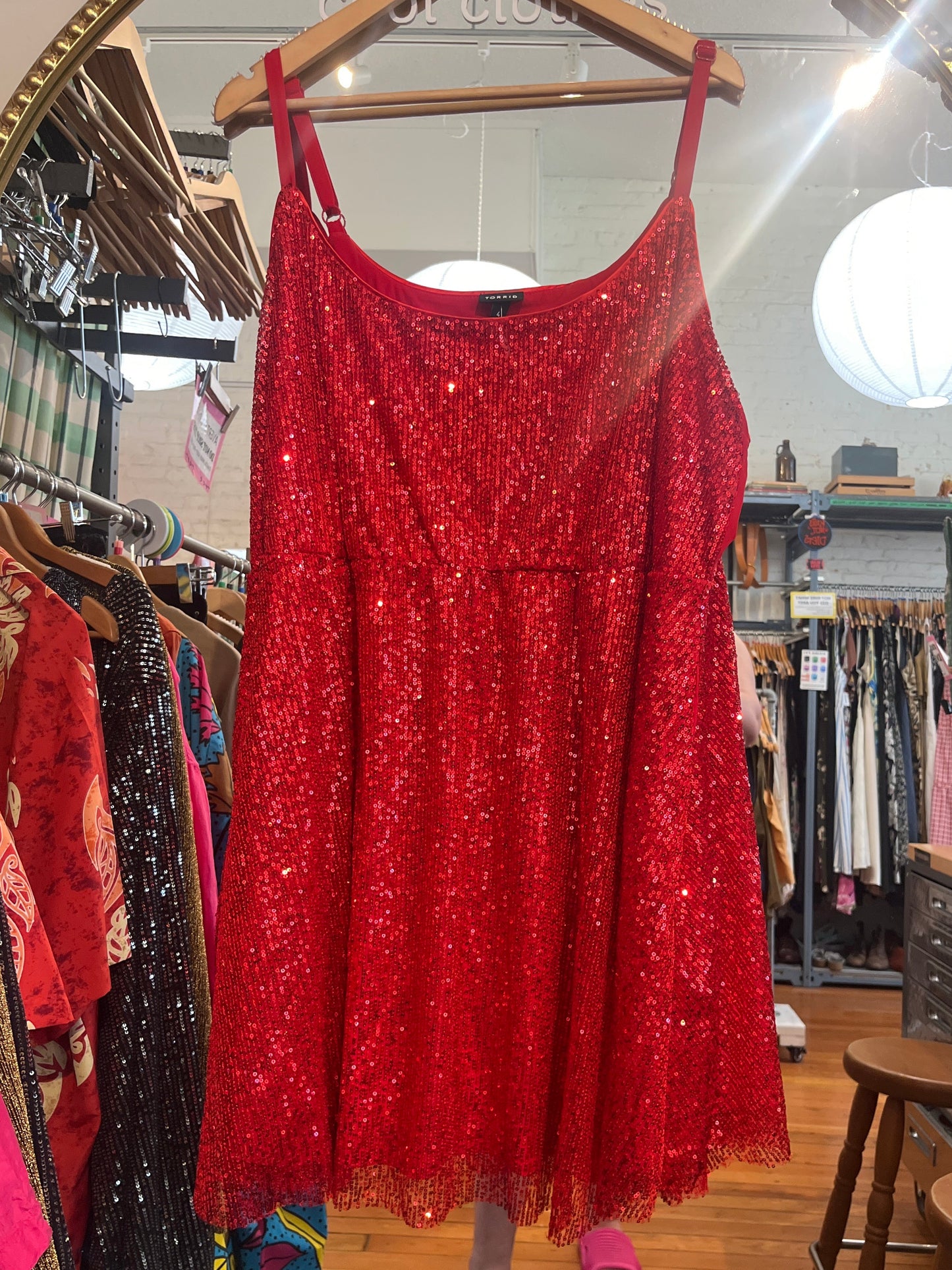 size 4X red sequins Torrid dress - cami