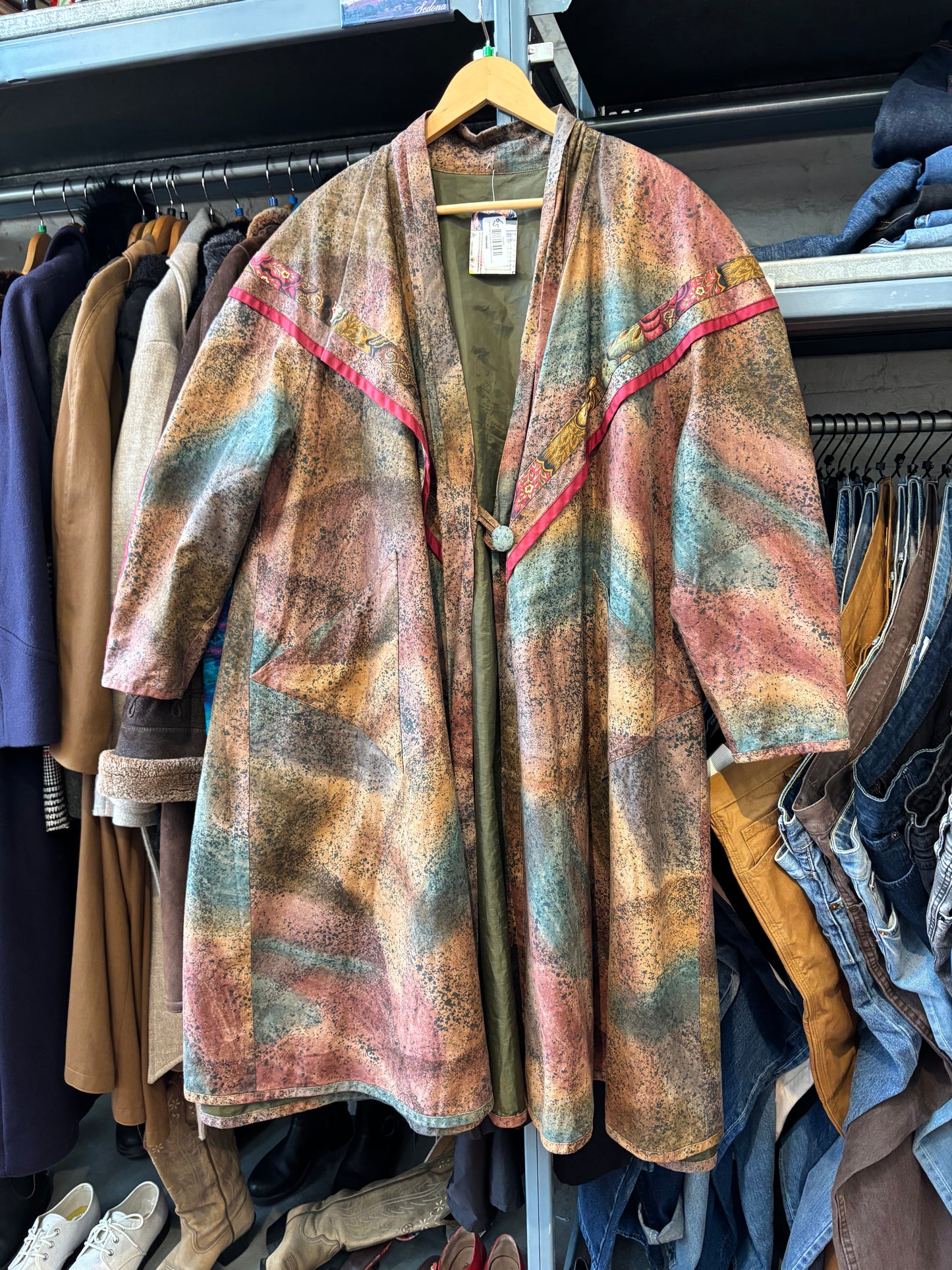 size XL-3X vintage brown with red cotton jacket