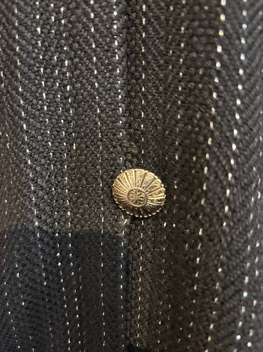 Vintage hand woven black vest