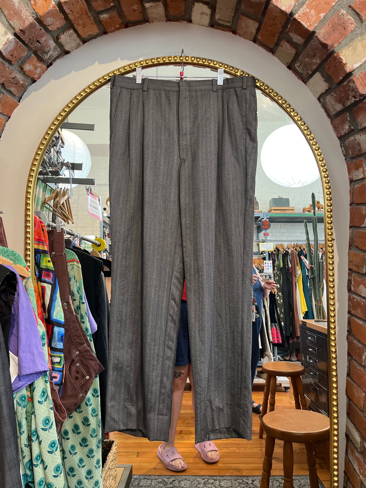 size 38 tall grey houndstooth VINTAGE DARREN K COOK pants - matching
