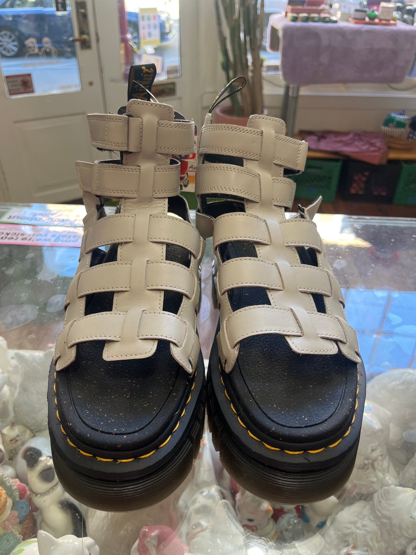 size 39 gladiator Doc Marten sandals taupe