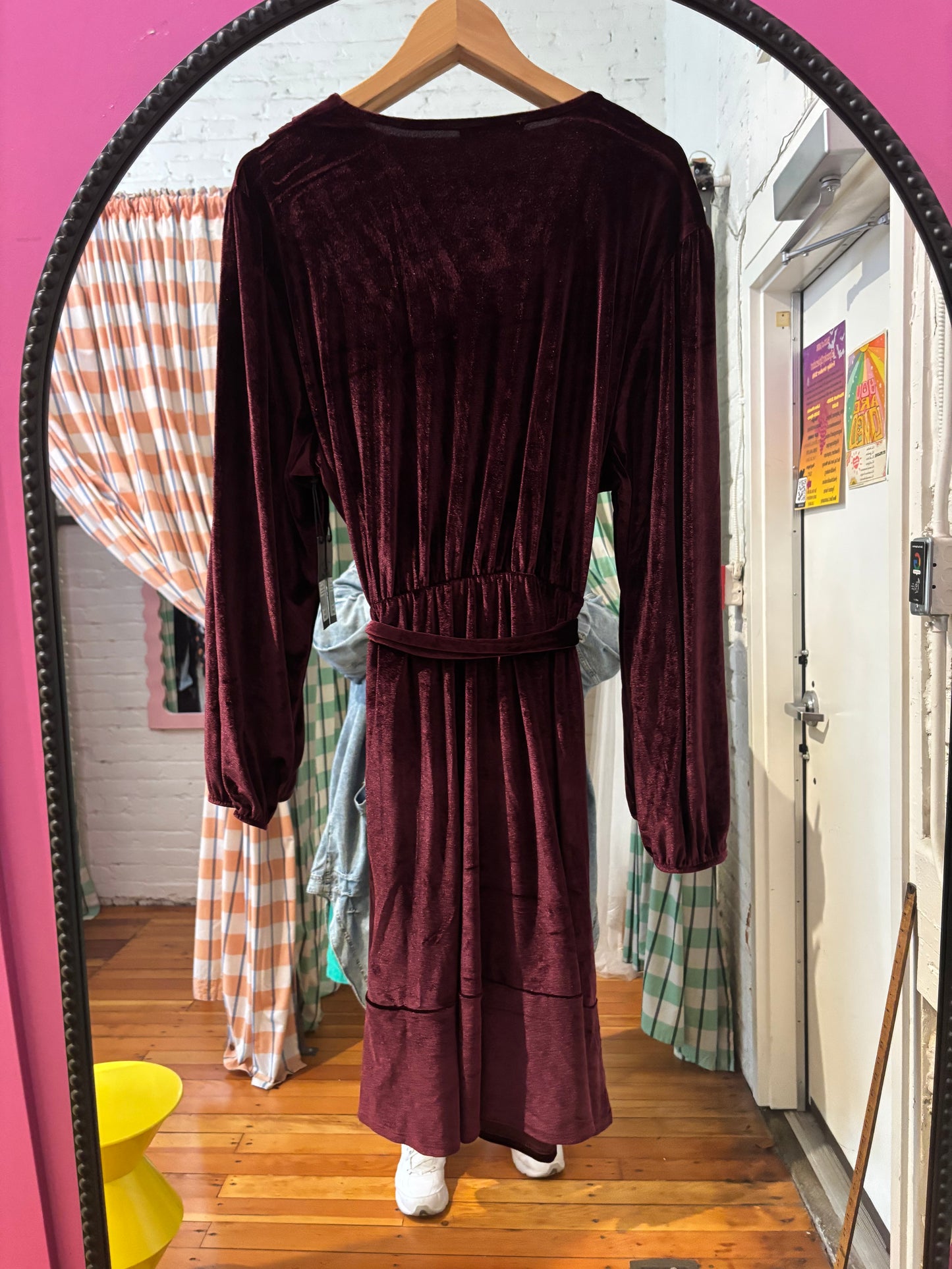 size 2X purple velvet DEX dress - faux wrap