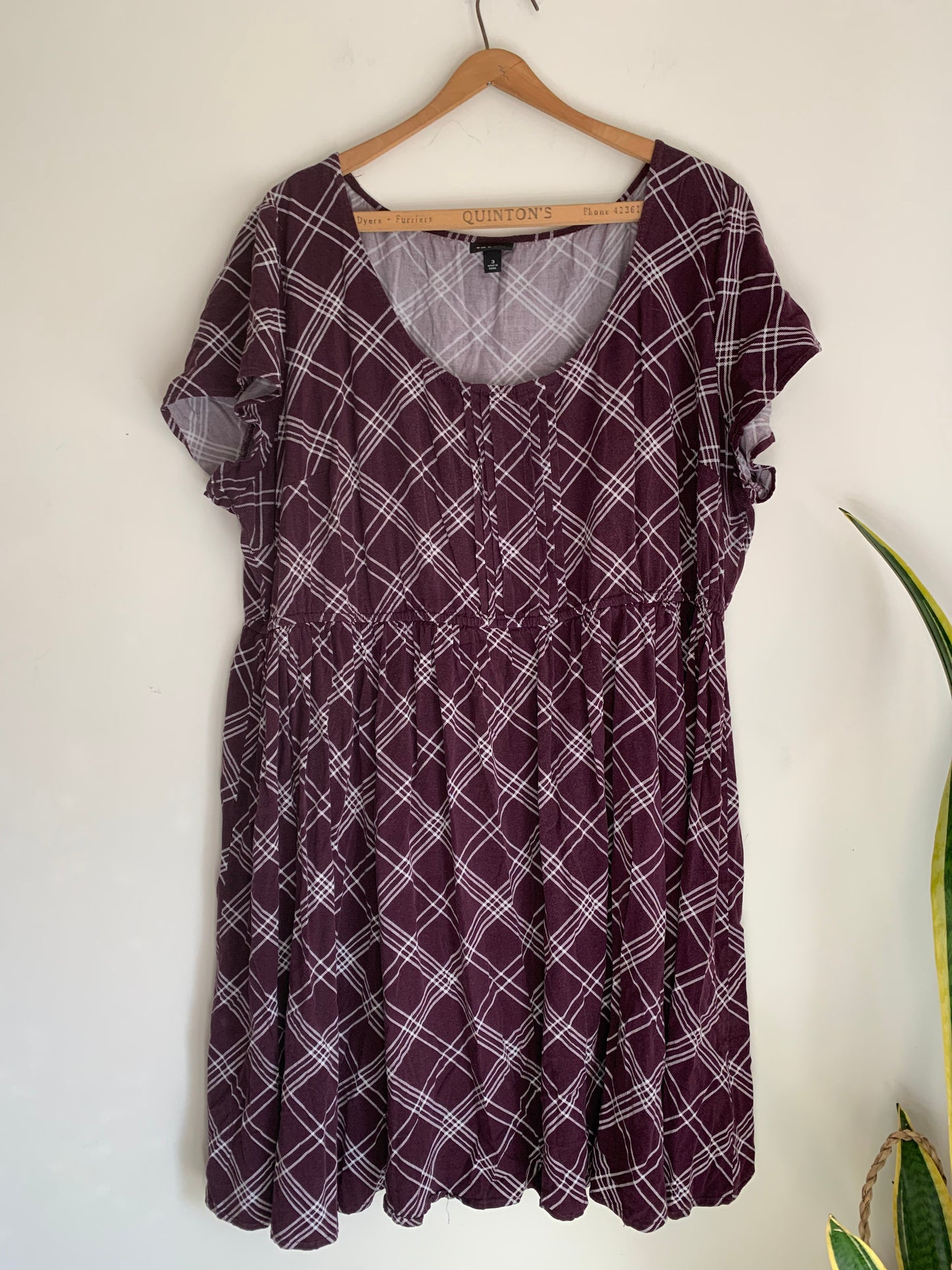 Size 3X Burgundy Plaid Torrid Dress