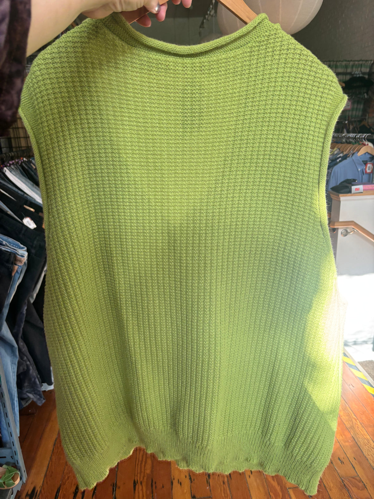 size flex green light vest - knit