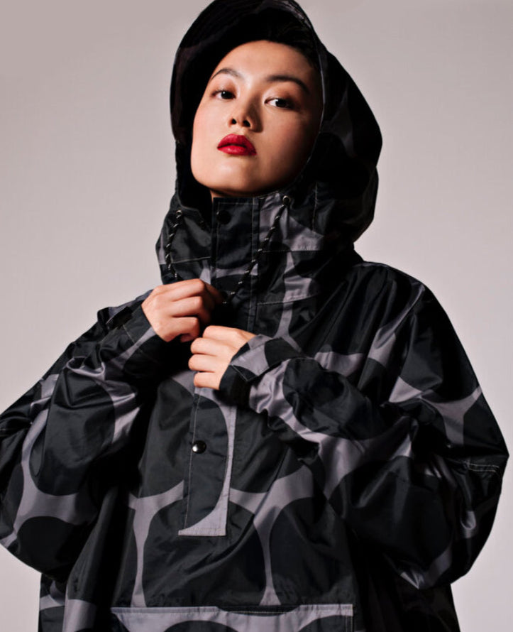 Black Polka Rainkiss Poncho