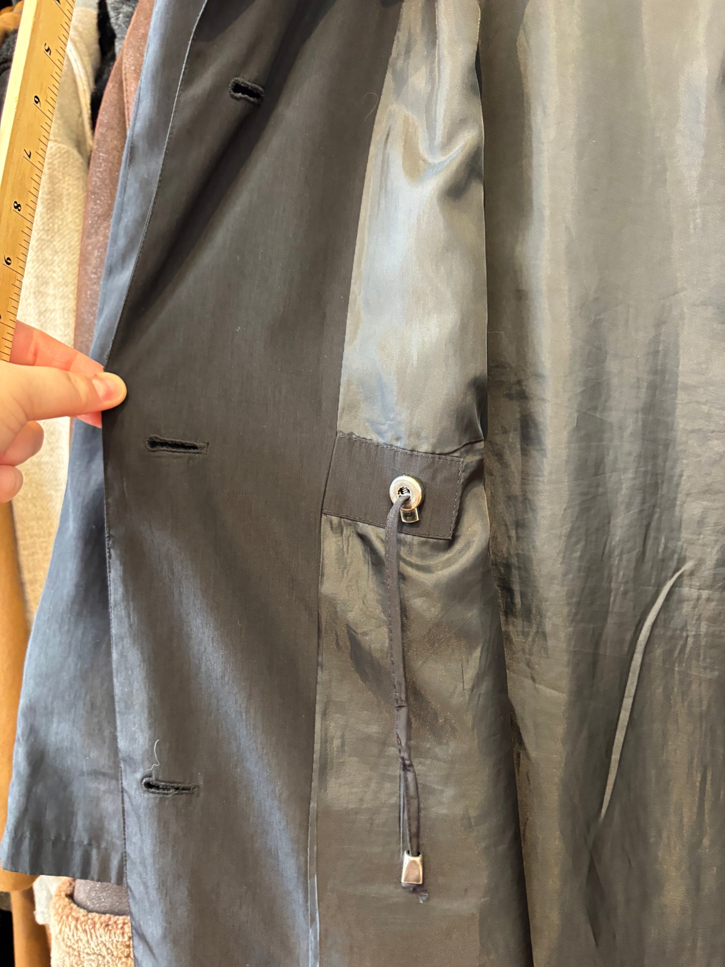 Size 13/14 Black Vintage Sequence Trench coat