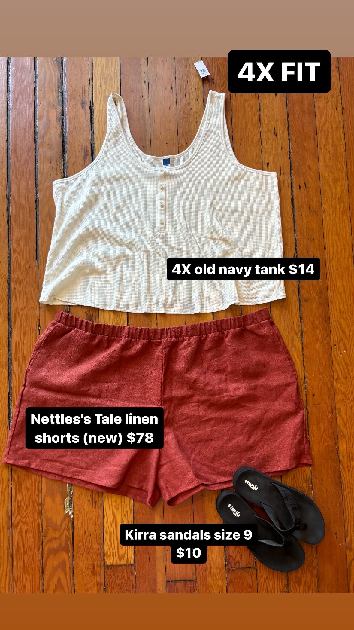 Size 4X Cream waffle cotton Old Navy Tank