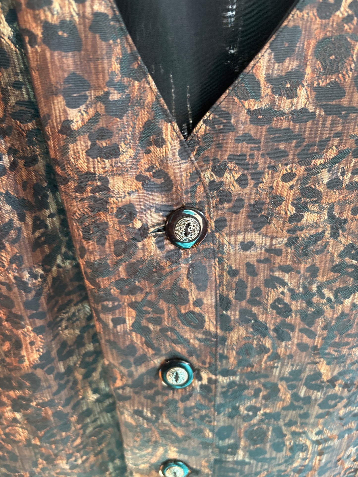 size 1-3X cheetah satin VINTAGE Eaton vest