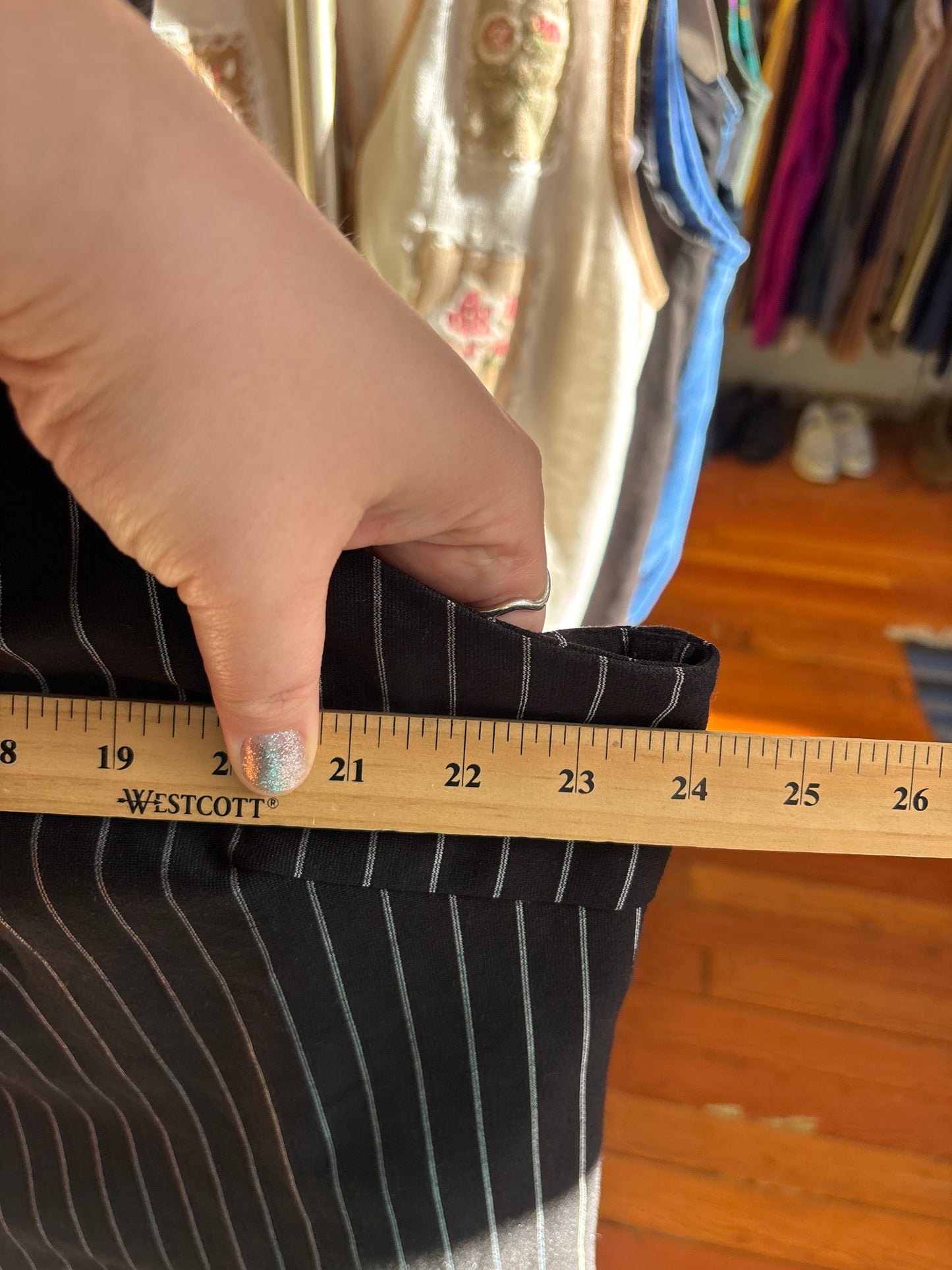 size 3X black white pinstripe NLT vest