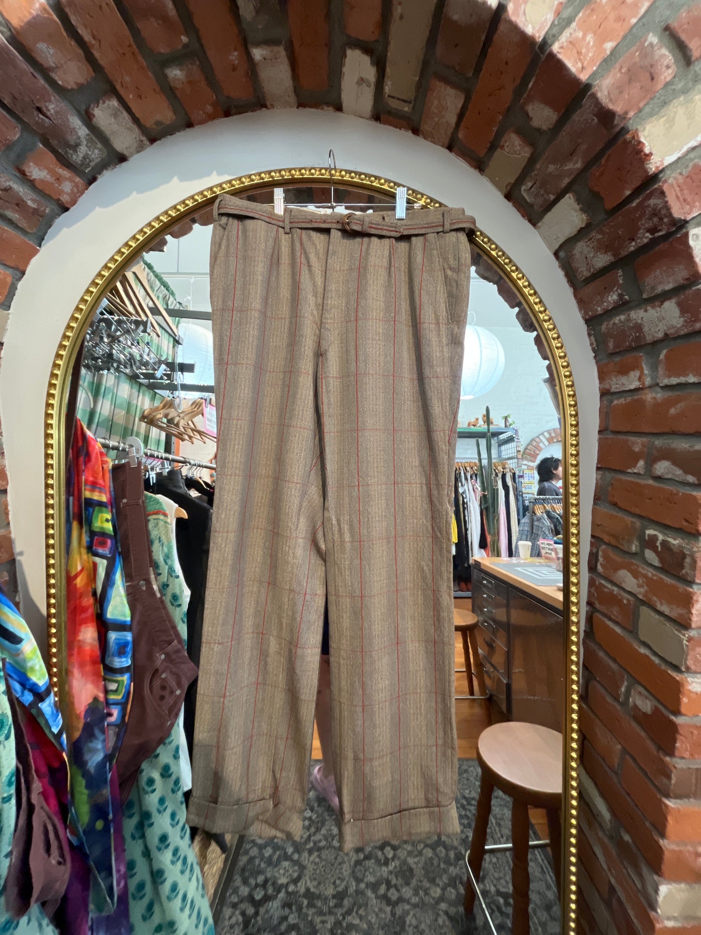 size 36 brown tweed VINTAGE Chester Barrie Ltd pants - matching