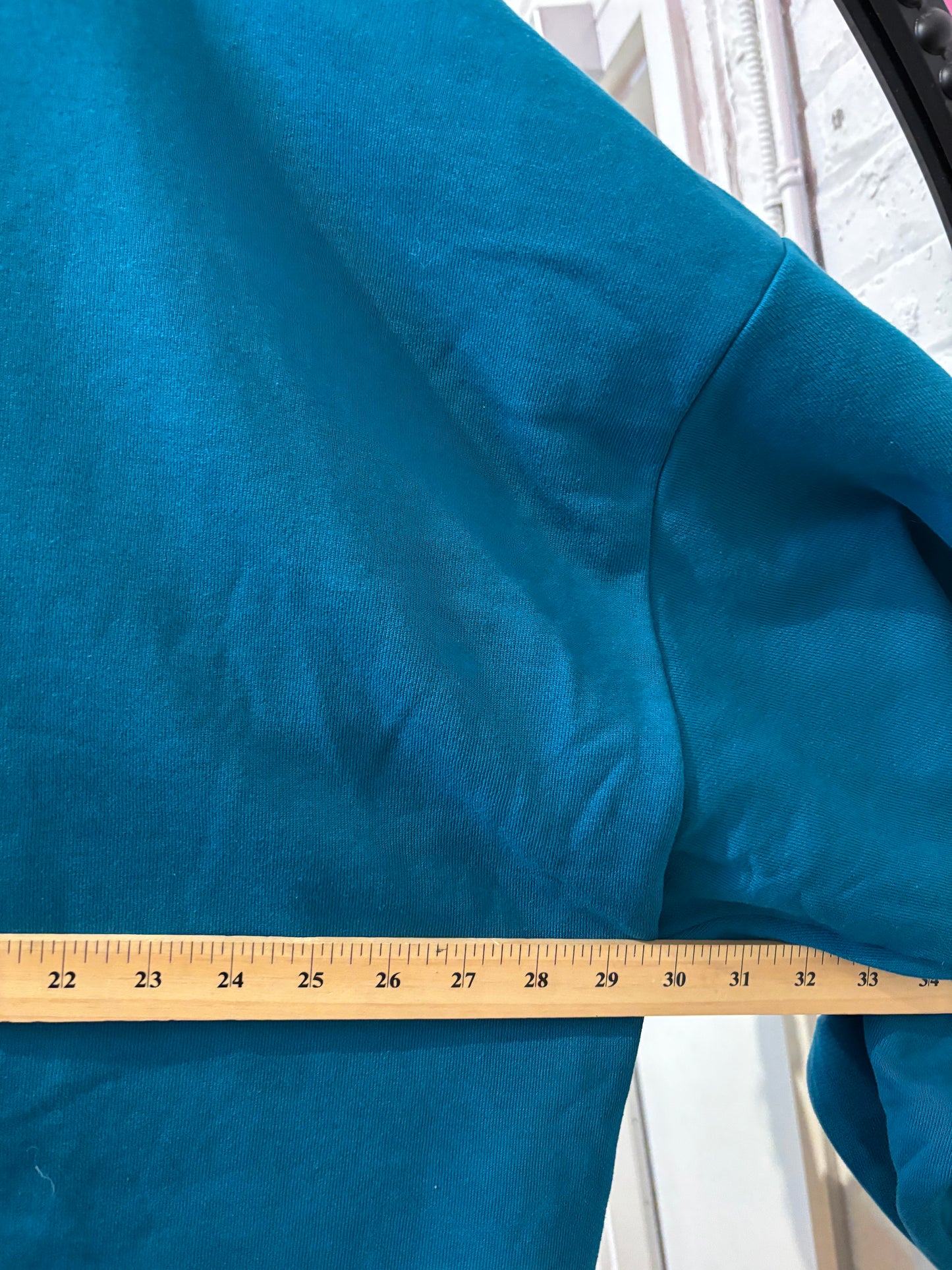 size 2XL teal cotton blend Alo sweat shirt