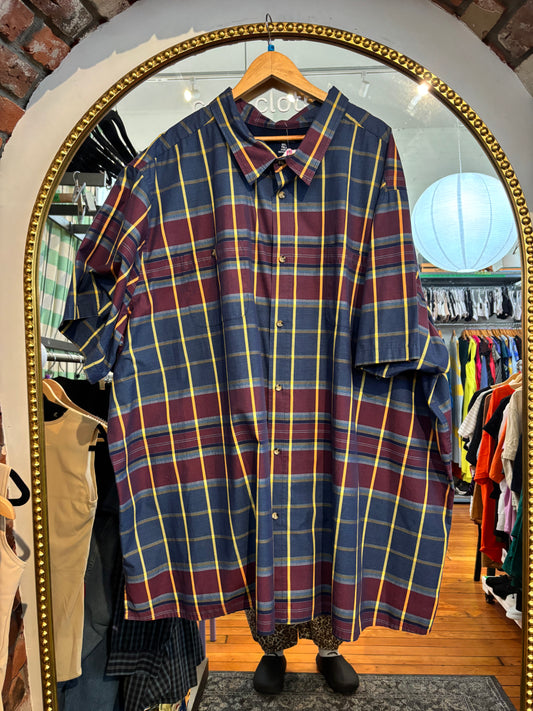 size 6XT farmer plaid King Size button up short sleeve