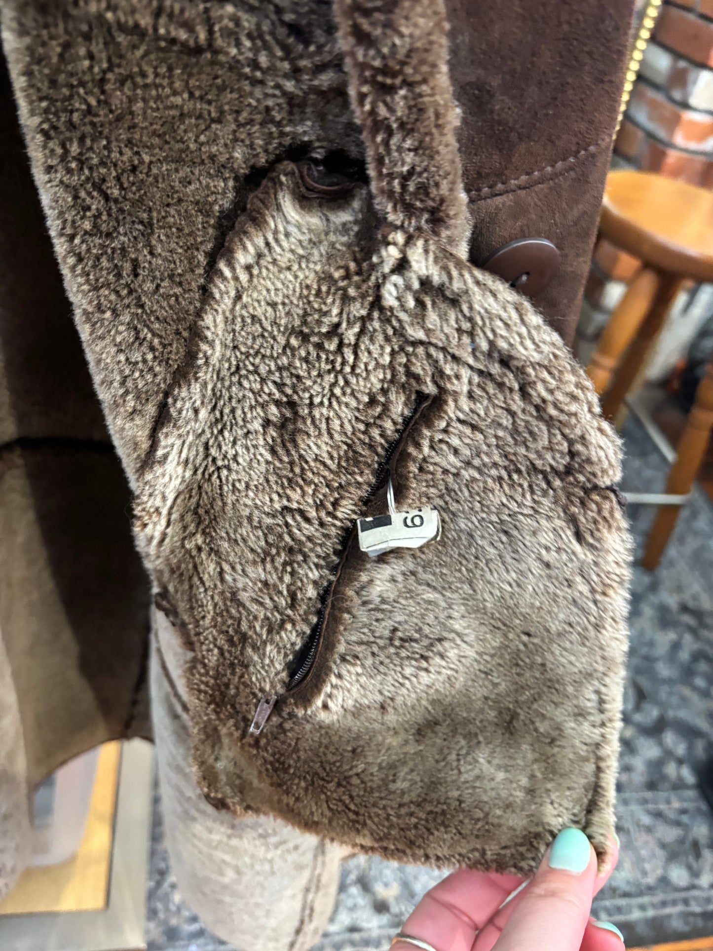 Hide Society Brown shearling coat deep brown . Size 22